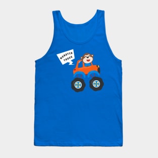 illustration of monster truck with cartoon style. Tank Top